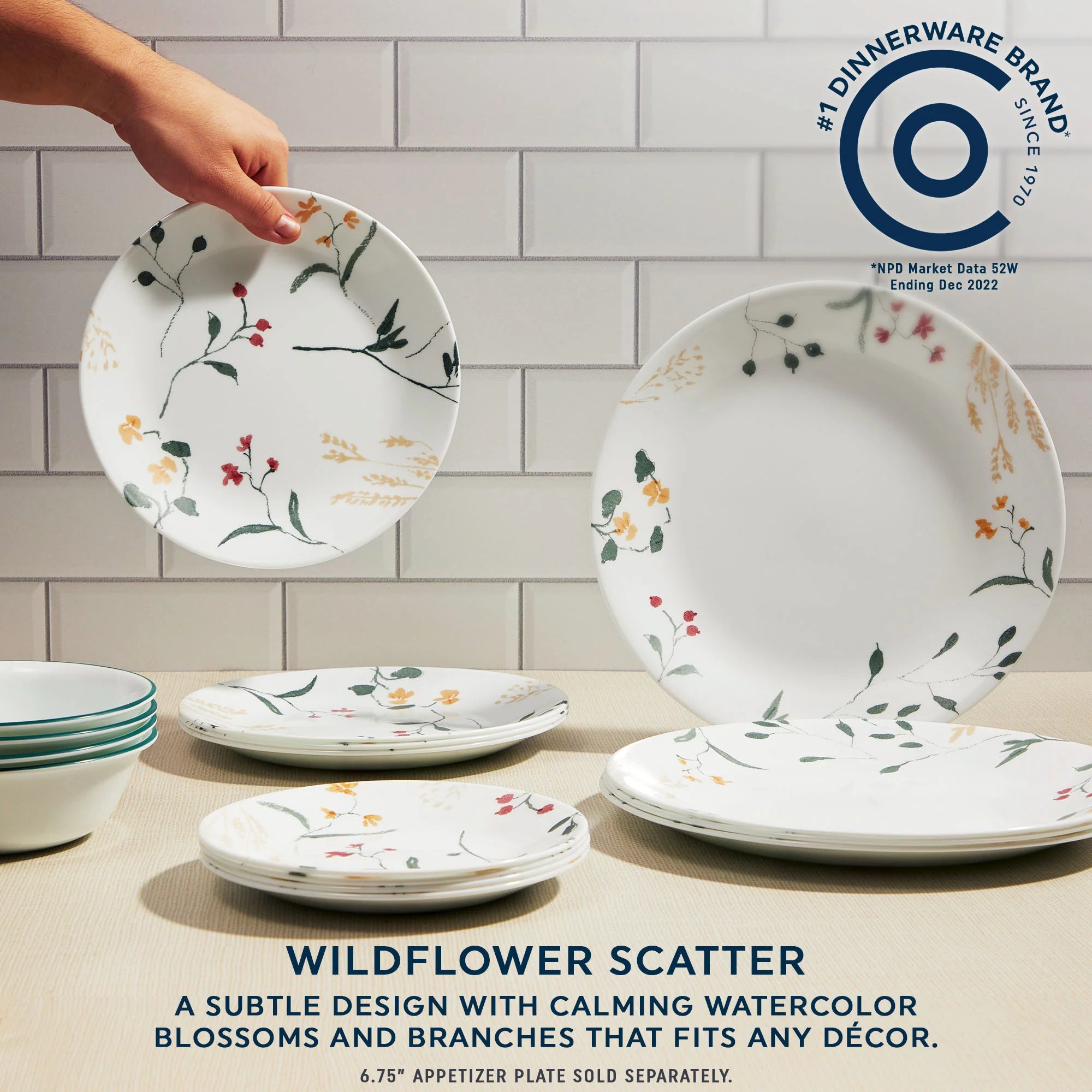 Corelle Modern Dinnerware Corelle? Wildflower Scatter 12-piece Dinnerware Set, Service for 4 - Image 4