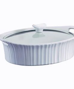 Corelle Modern Dinnerware CorningWare? French White? 2.5-quart Oval Baking Dish with Lid
