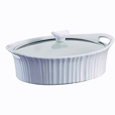 Corelle Modern Dinnerware CorningWare? French White? 2.5-quart Oval Baking Dish with Lid