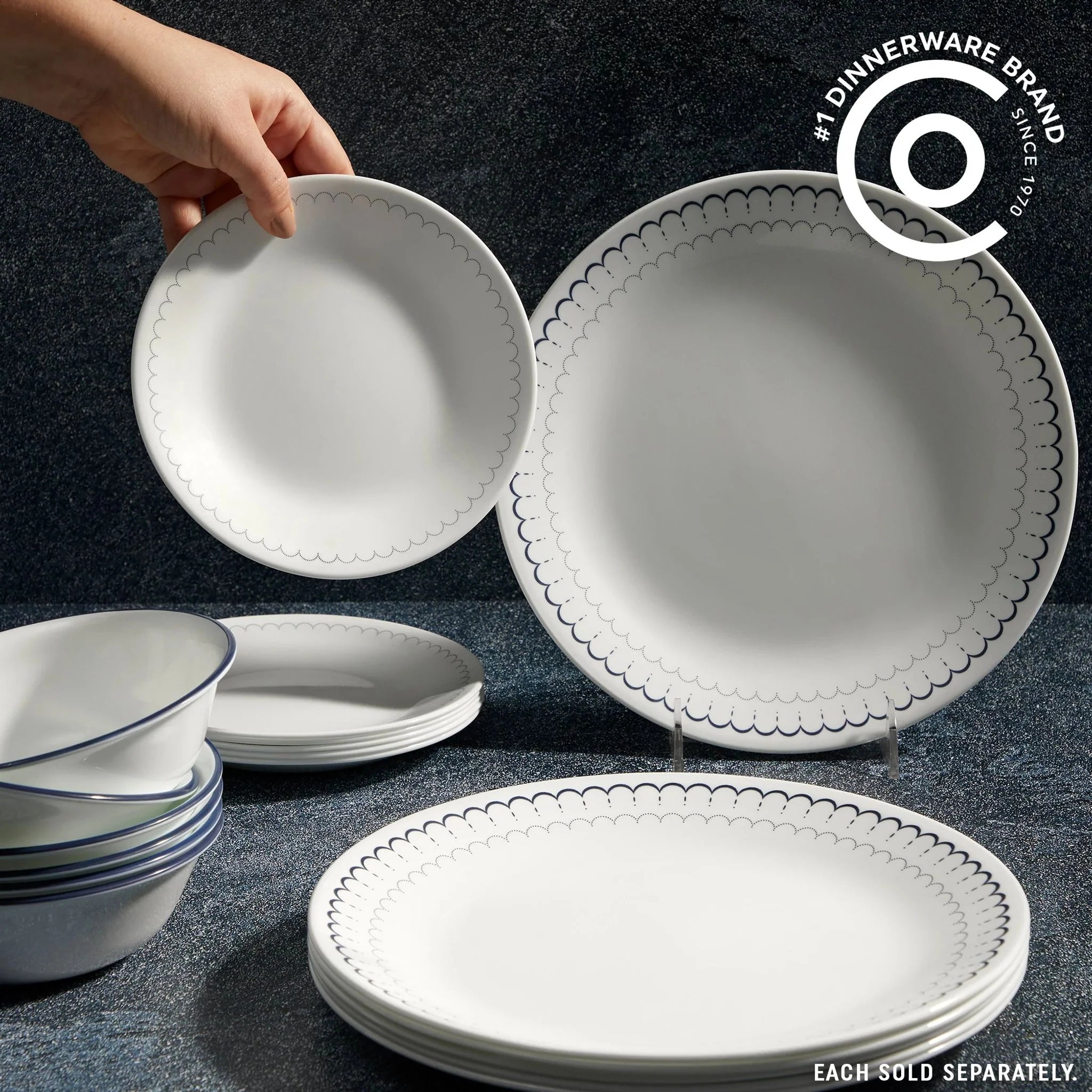 Corelle Modern Dinnerware Corelle? Caspian Lace 10.25 Dinner Plate - Image 4