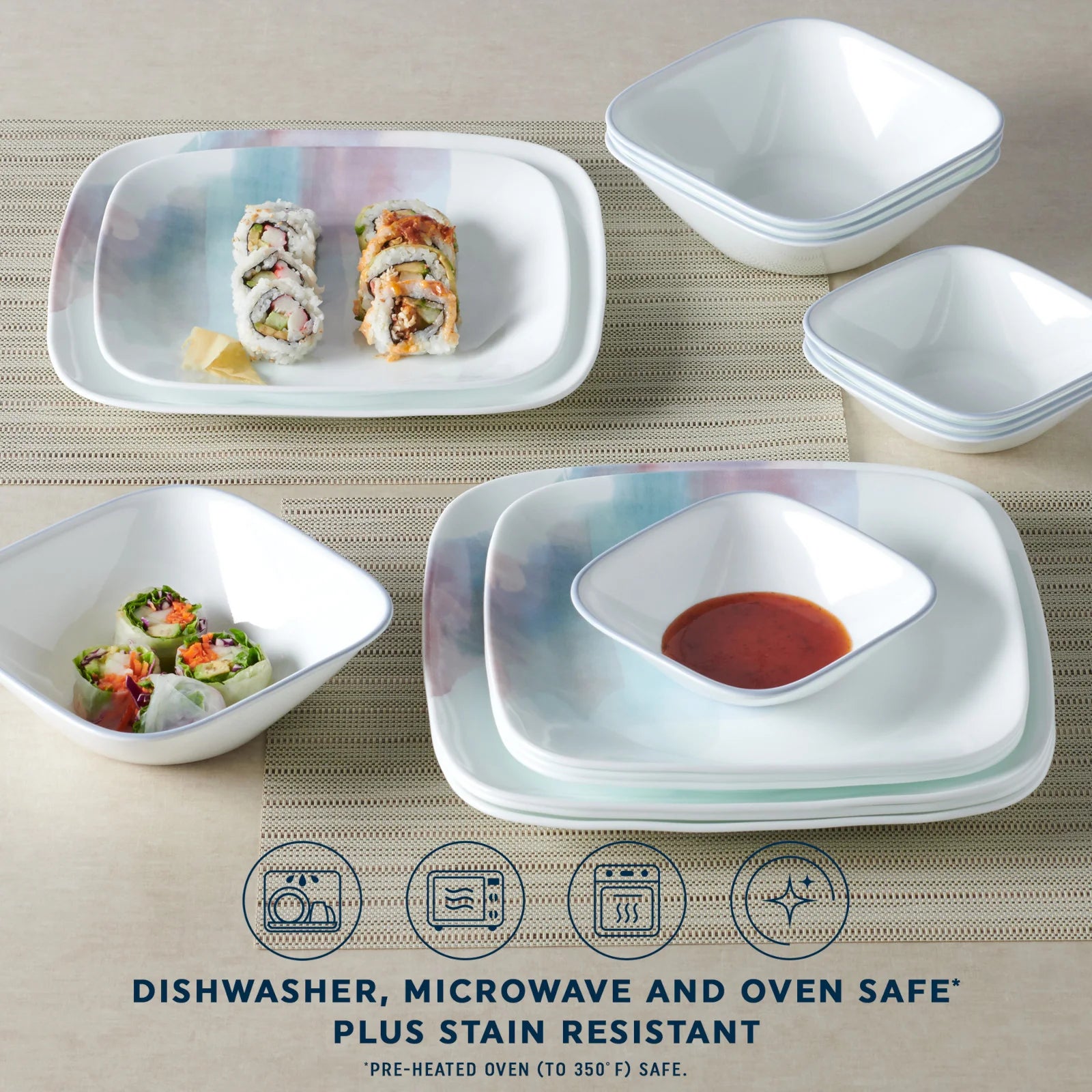 Corelle Modern Dinnerware Corelle? Aquarello 16-piece Dinnerware Set, Service for 4 - Image 5