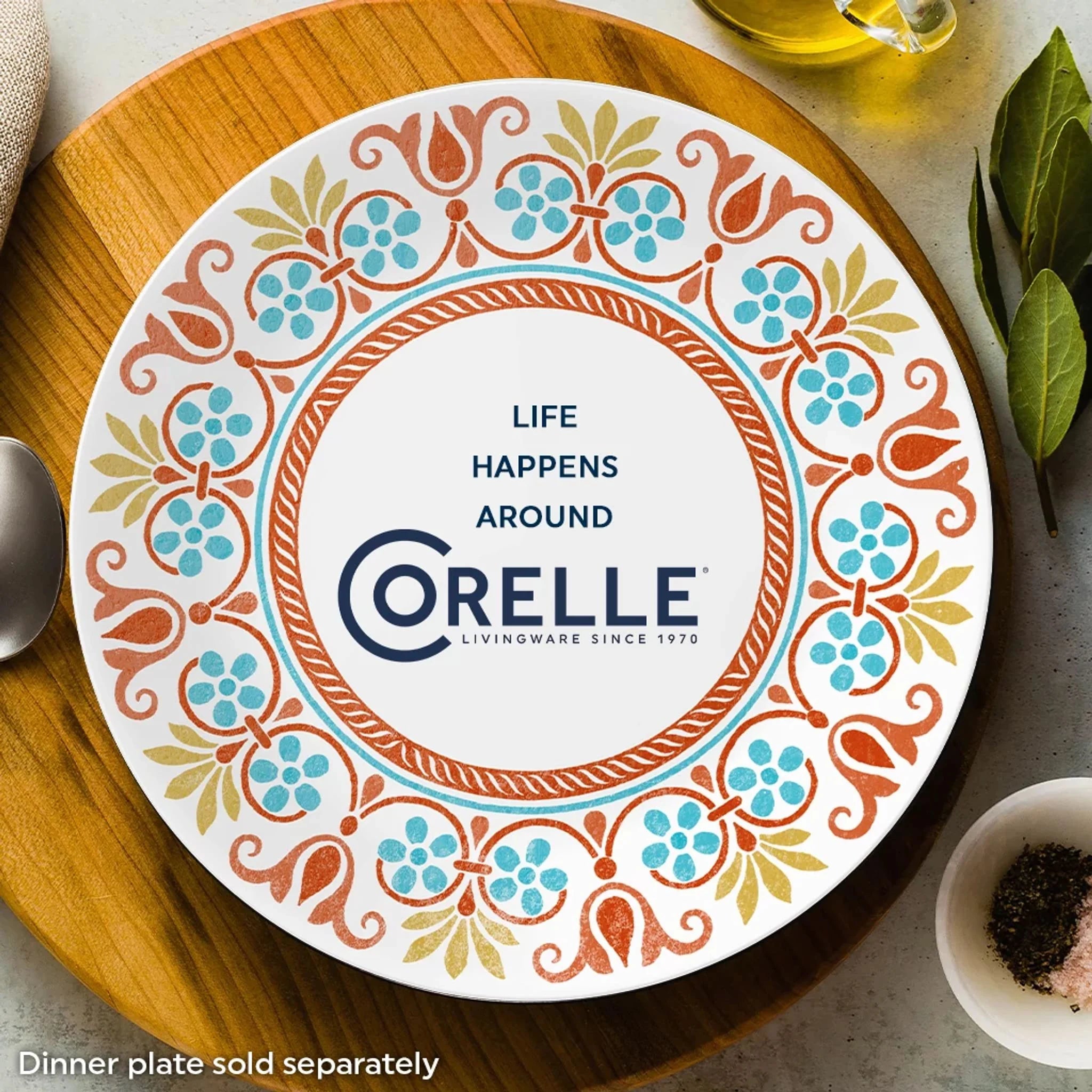 Corelle Modern Dinnerware Corelle? Global Collection Terracotta Dreams 8.5 Salad Plate - Image 5