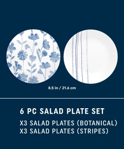 Alternative view of Corelle Modern Dinnerware Corelle? Botanical Stripes 8.5 Salad Plates, 6 Pack