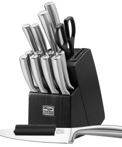 Corelle Modern Dinnerware Chicago Cutlery? Malden? 16-piece Stainless Steel Block Set