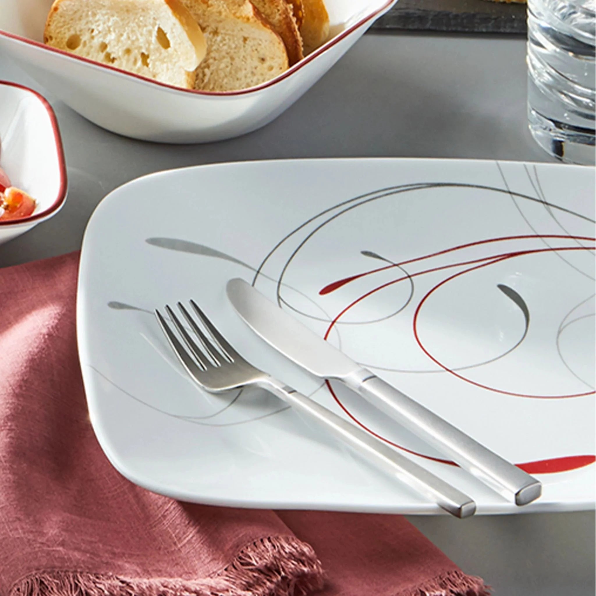 Corelle Modern Dinnerware Corelle? Square Splendor 12-piece Dinnerware Set, Service for 4 - Image 6