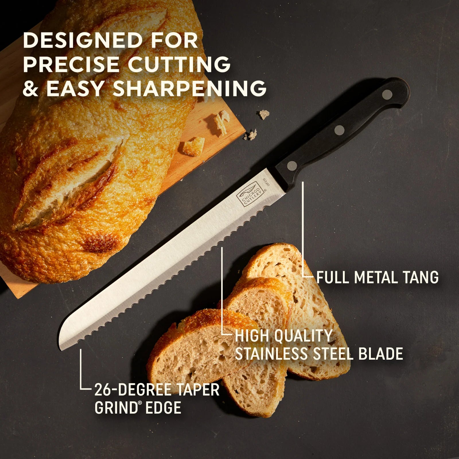 Corelle Modern Dinnerware Chicago Cutlery? Essentials 8 Bread Knife - Image 3