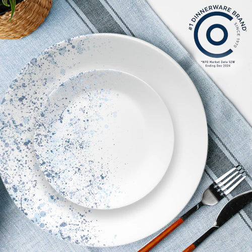 Corelle Modern Dinnerware Corelle? Indigo Speckle 18-piece Dinnerware Set, Service for 6 - Image 3