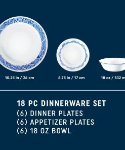 Alternative view of Corelle Modern Dinnerware Corelle? Rolling Waves 18-piece Dinnerware Set, Service for 6