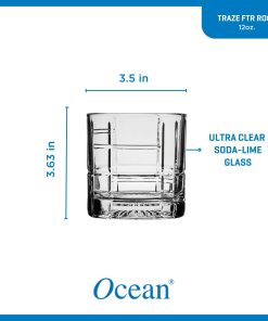 Alternative view of Corelle Modern Dinnerware Ocean Glass Traze FTR Rocks Glasses (4-Pieces), 12-ounce, Dishwasher Safe