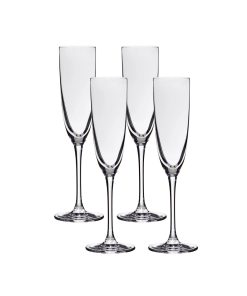 Corelle Modern Dinnerware Lucaris Tokyo Temptation Champagne Glasses (4-Pieces), 5-ounce, Dishwasher Safe, Lead-free Crystalline