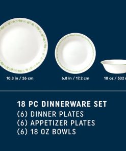 Alternative view of Corelle Modern Dinnerware Corelle? Spring Blossom Green 18-piece Dinnerware Set, Service for 6