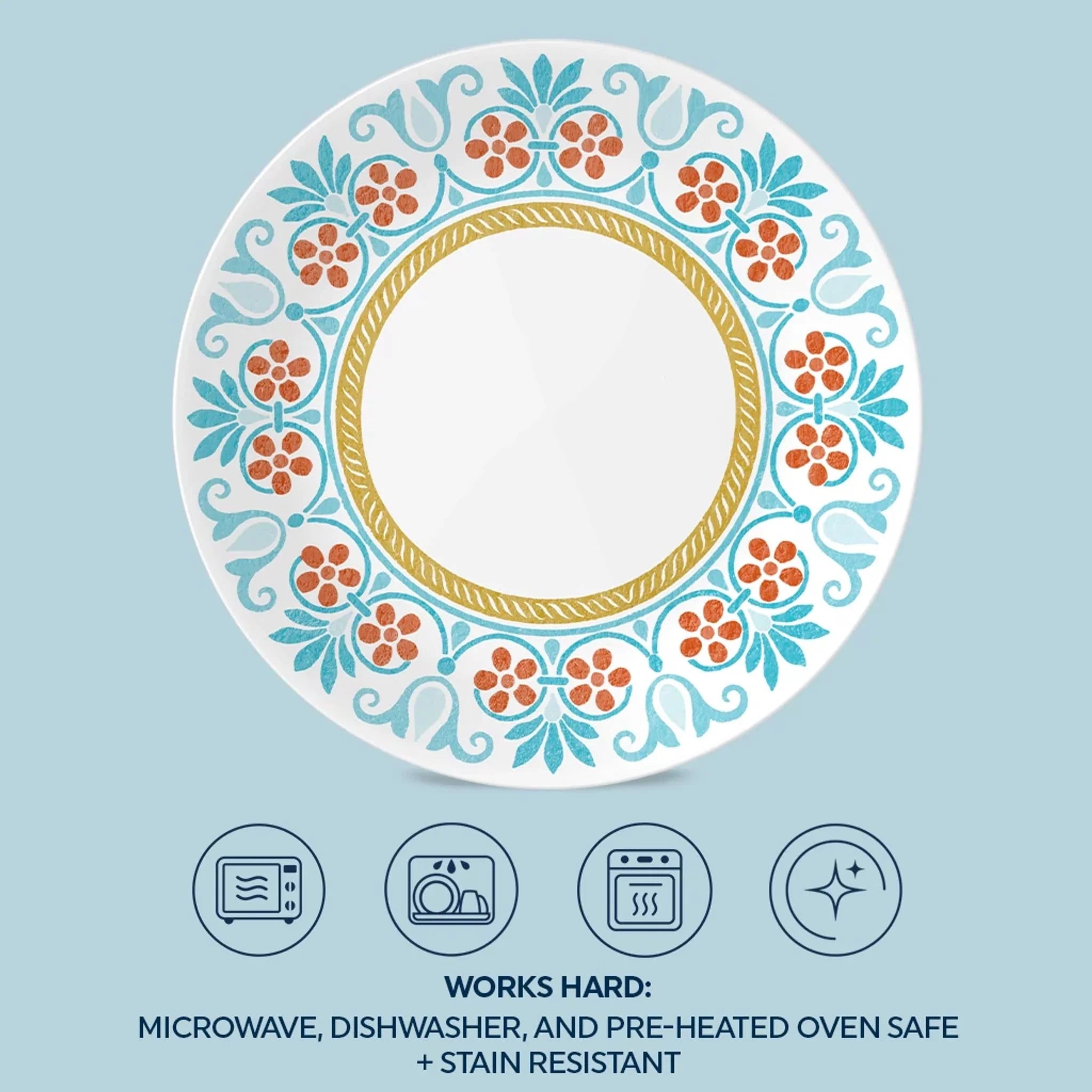 Corelle Modern Dinnerware Corelle? Global Collection Terracotta Dreams 8.5 Salad Plate - Image 4