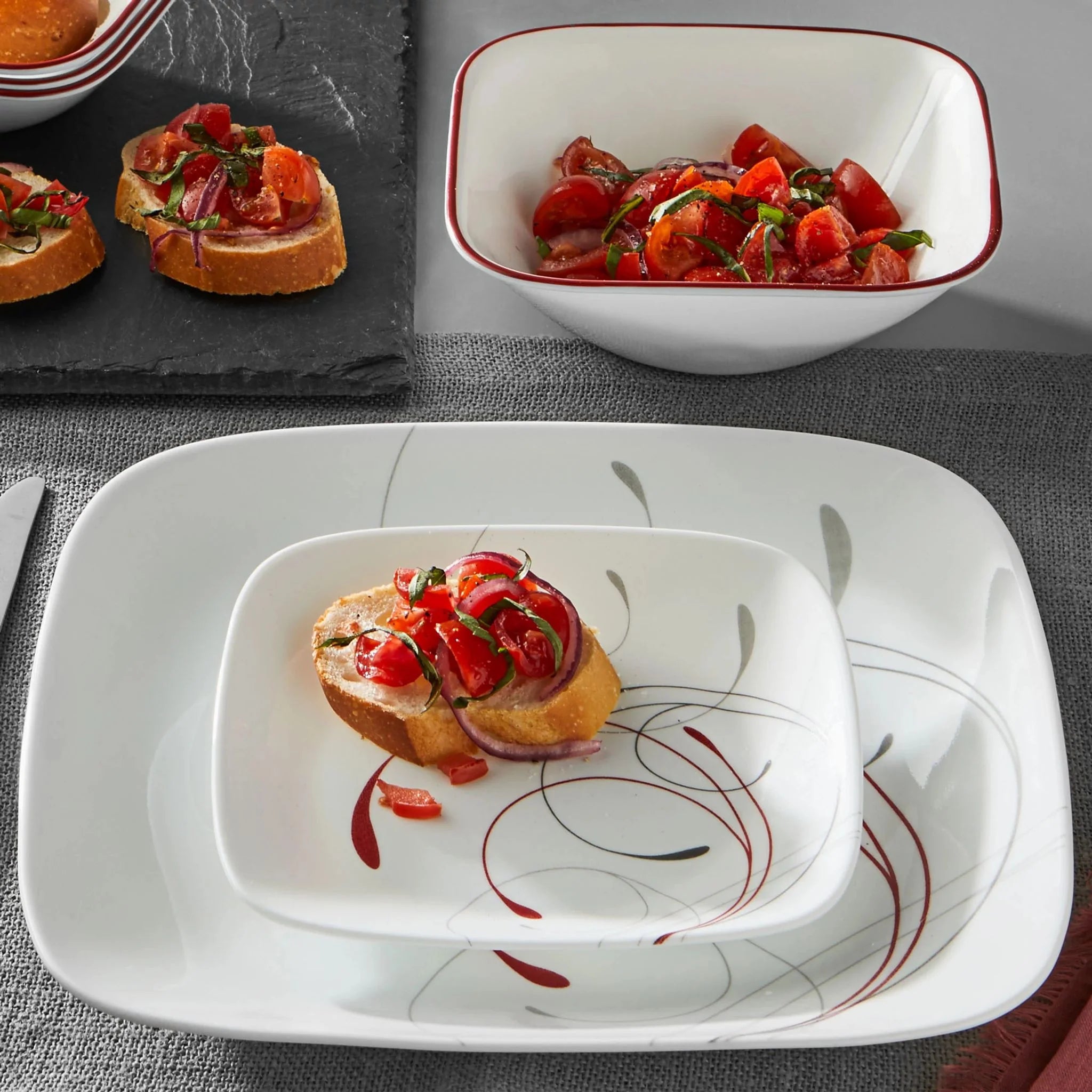 Corelle Modern Dinnerware Corelle? Square Splendor 12-piece Dinnerware Set, Service for 4 - Image 3