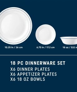 Alternative view of Corelle Modern Dinnerware Corelle? Caspian Lace 18-piece Dinnerware Set, Service for 6