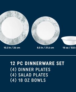 Alternative view of Corelle Modern Dinnerware Corelle? Salt Wash 12-piece Dinnerware Set, Service for 4
