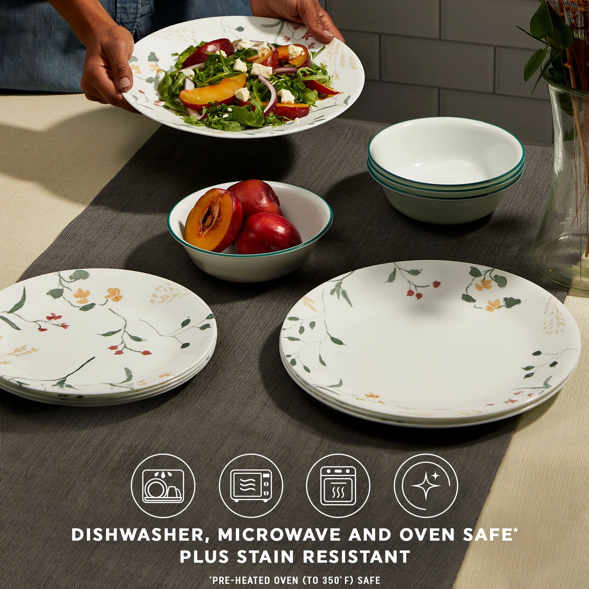 Corelle Modern Dinnerware Corelle? Wildflower Scatter 12-piece Dinnerware Set, Service for 4 - Image 5