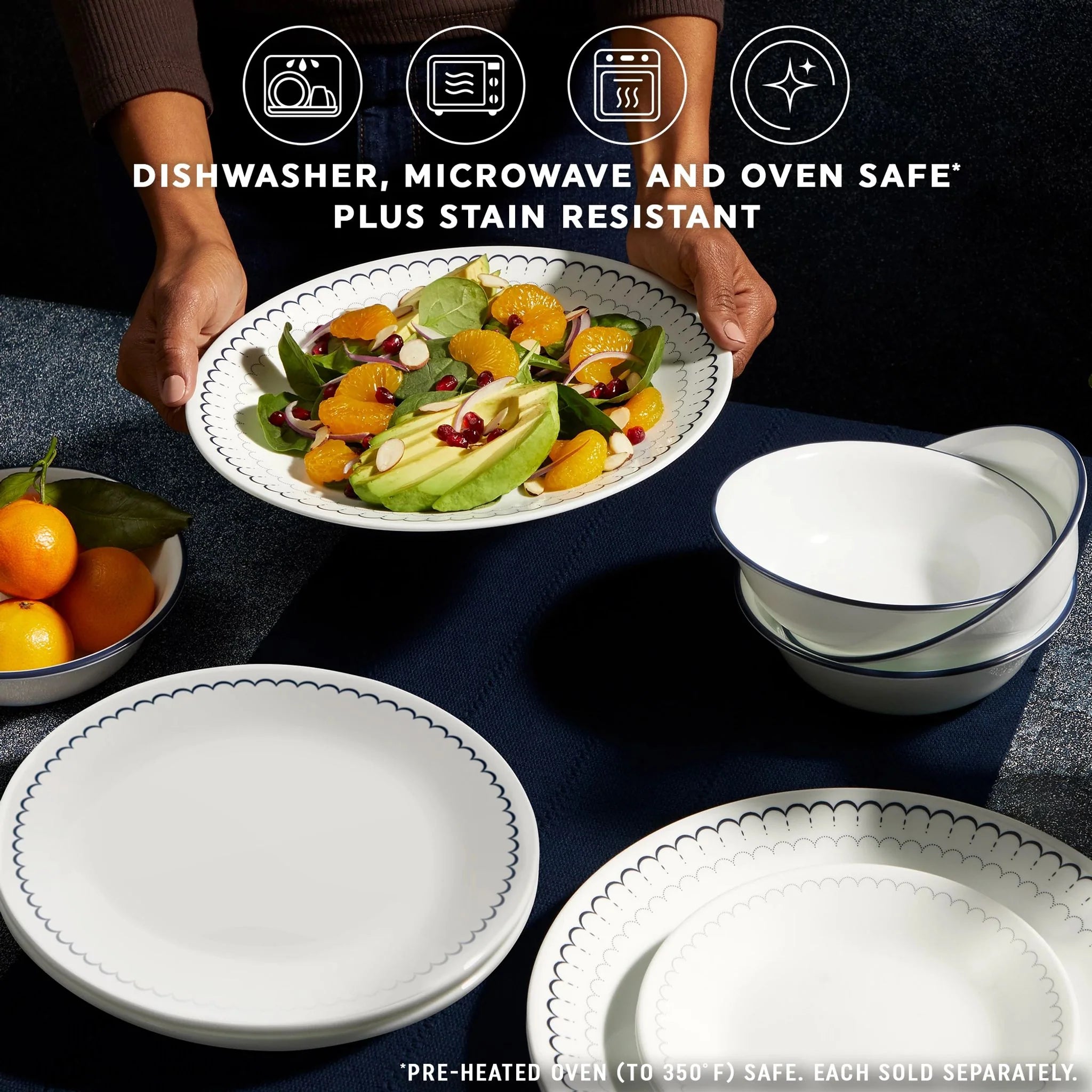 Corelle Modern Dinnerware Corelle? Caspian Lace 8.5 Salad Plate - Image 5