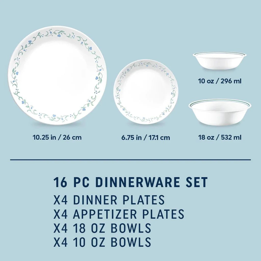 Corelle Modern Dinnerware Corelle? Country Cottage 16-piece Mugless Dinnerware Set, Service for 4 - Image 2