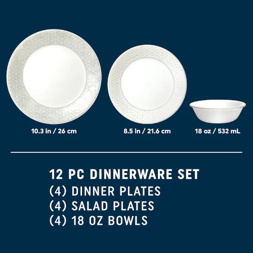 Corelle Modern Dinnerware Corelle? Knox 12-piece Dinnerware Set, Service for 4 - Image 2