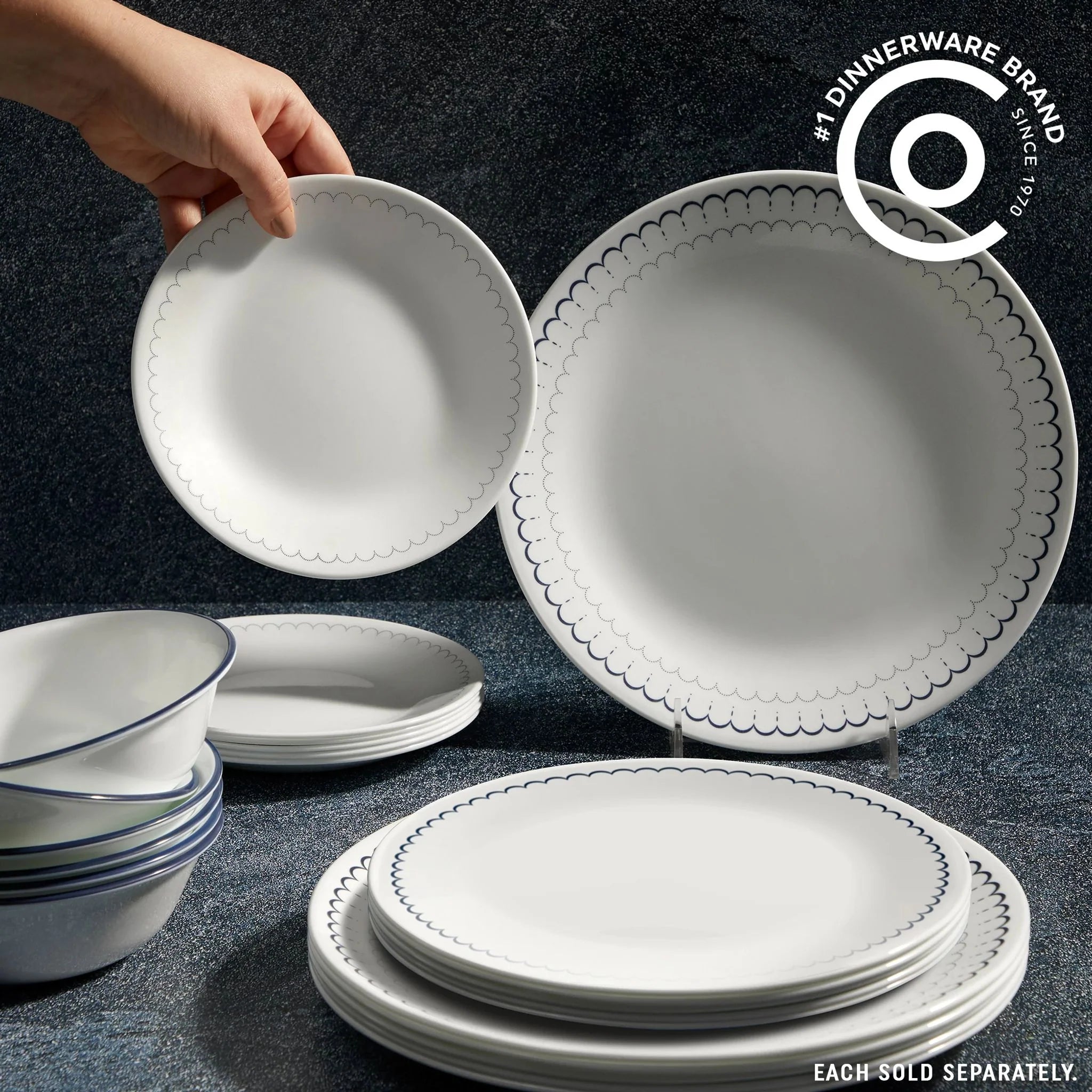 Corelle Modern Dinnerware Corelle? Caspian Lace 8.5 Salad Plate - Image 4