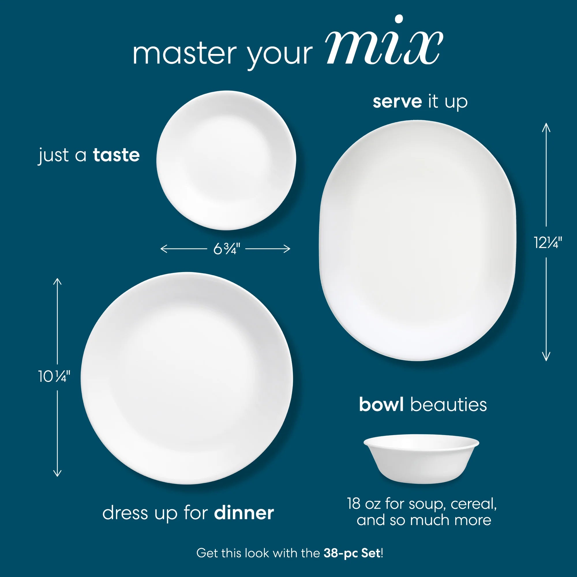 Corelle Modern Dinnerware Corelle? Winter Frost White 38-piece Dinnerware Set, Service for 12 - Image 3