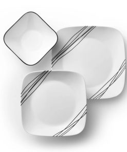 Corelle Modern Dinnerware Corelle? Square Simple Sketch 18-piece Dinnerware Set, Service for 6