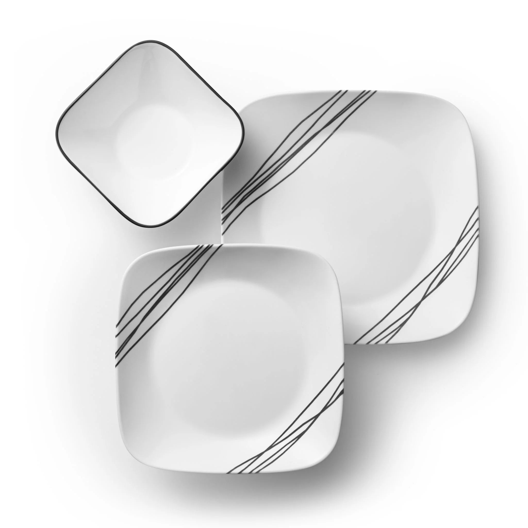 Corelle Modern Dinnerware Corelle? Square Simple Sketch 18-piece Dinnerware Set, Service for 6