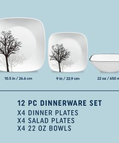 Alternative view of Corelle Modern Dinnerware Corelle? Timber Shadows 12-piece Dinnerware Set, Service for 4