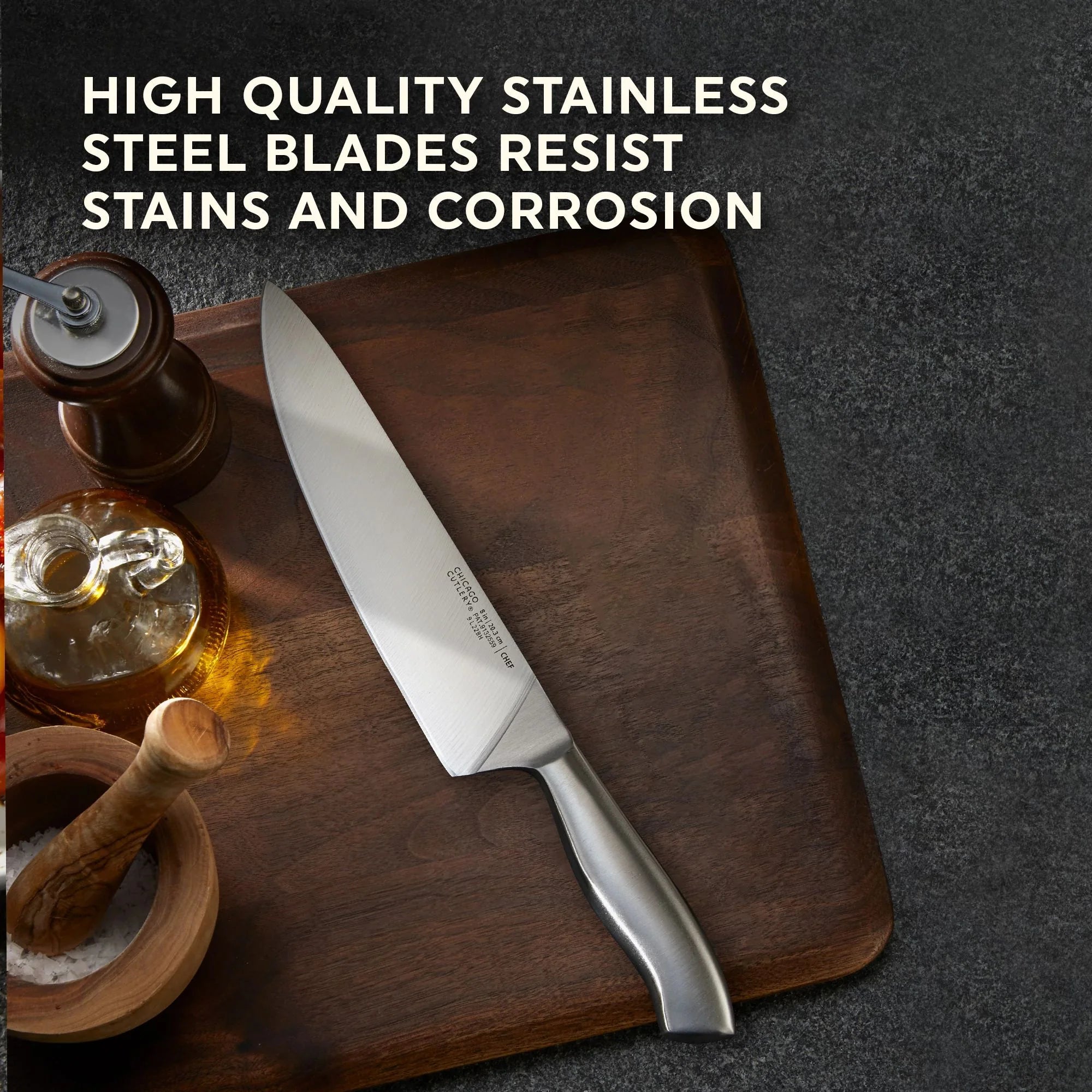 Corelle Modern Dinnerware Chicago Cutlery? Insignia Steel? 3-piece Knife Set - Image 4