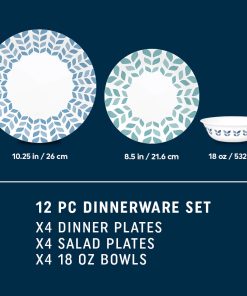 Alternative view of Corelle Modern Dinnerware Corelle? Global Collection Northern Pines 12-piece Dinnerware Set, Service for 4