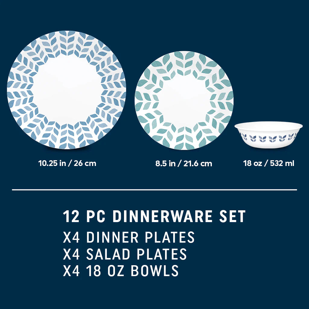Corelle Modern Dinnerware Corelle? Global Collection Northern Pines 12-piece Dinnerware Set, Service for 4 - Image 2