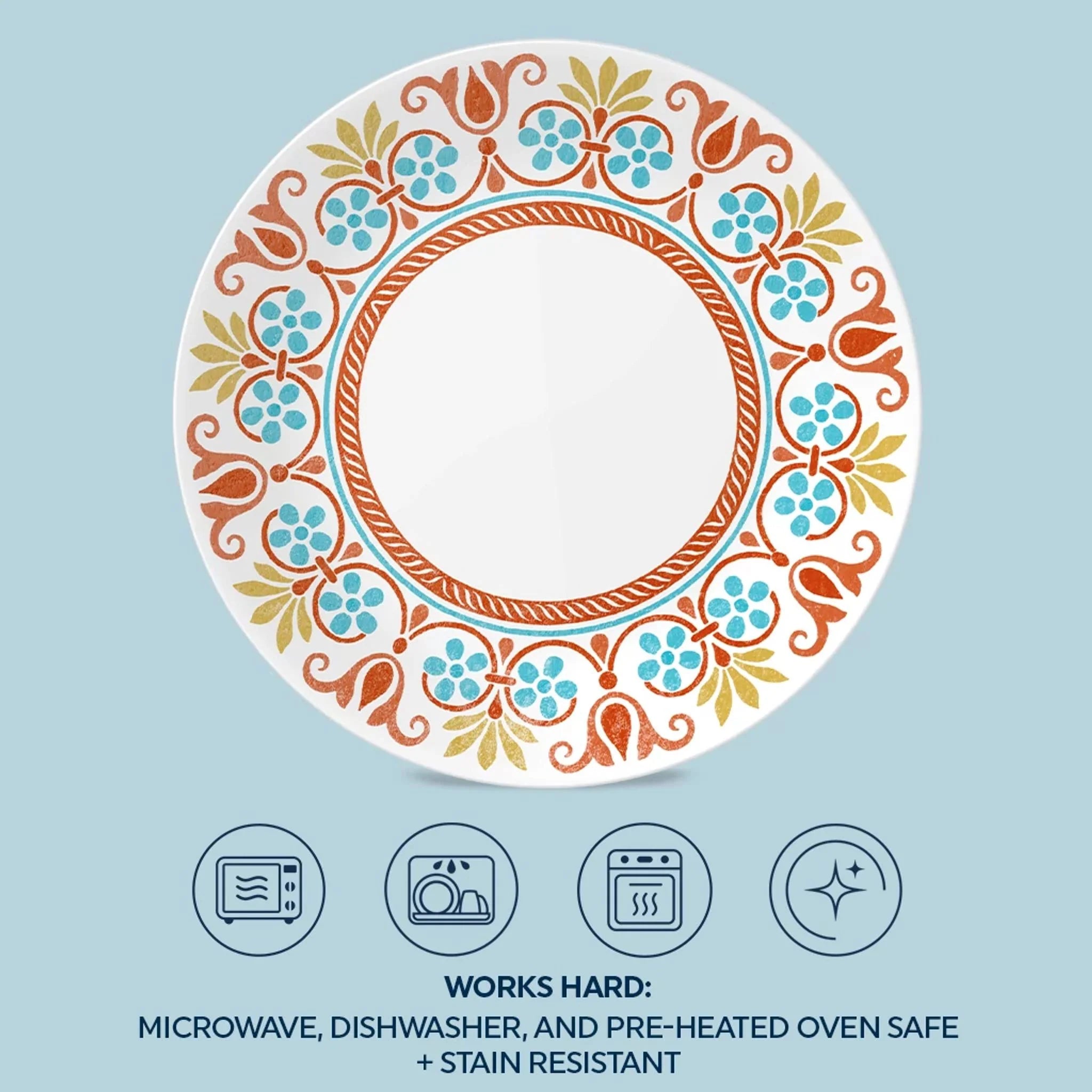 Corelle Modern Dinnerware Corelle? Global Collection Terracotta Dreams 10.25?? Dinner Plates, 6-pack - Image 4
