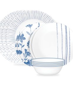 Corelle Modern Dinnerware Corelle? Botanical Stripes 12-piece Dinnerware Set, Service for 4