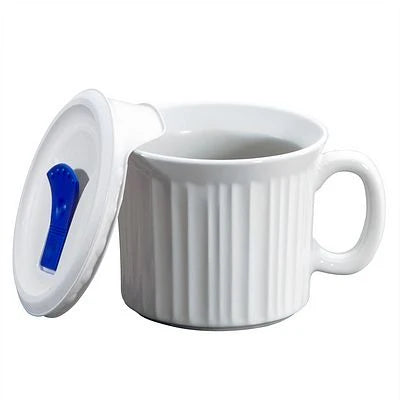 Corelle Modern Dinnerware CorningWare? French White? 20-ounce Meal Mug? with Vented Lid