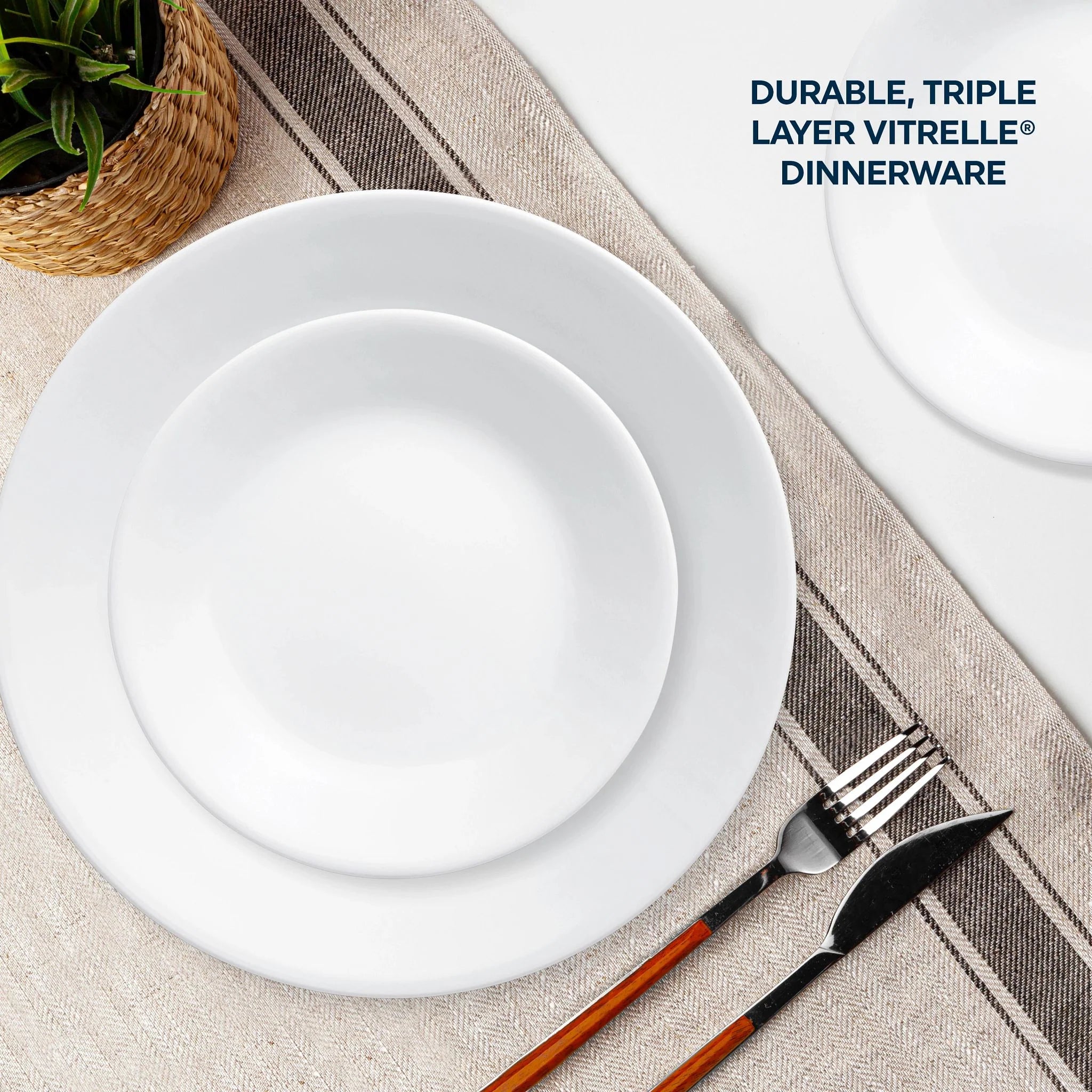 Corelle Modern Dinnerware Corelle? Winter Frost White 16-piece Mugless Dinnerware Set, Service for 4 - Image 8