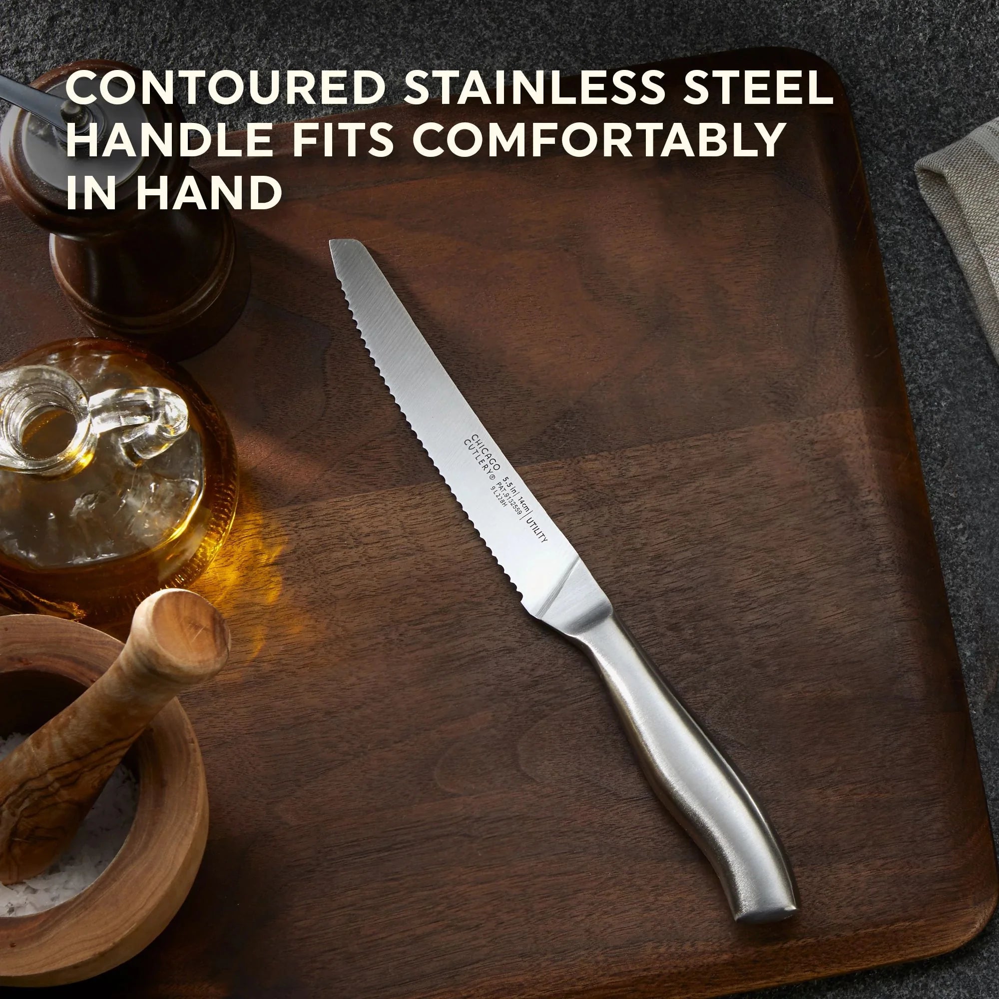 Corelle Modern Dinnerware Chicago Cutlery? Insignia Steel? 3-piece Knife Set - Image 3
