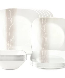 Corelle Modern Dinnerware Corelle? Square Wandering Grove 18-piece Dinnerware Set, Service for 6