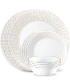 Corelle Modern Dinnerware Corelle? Hushed Lines 12-piece Dinnerware Set, Service for 4