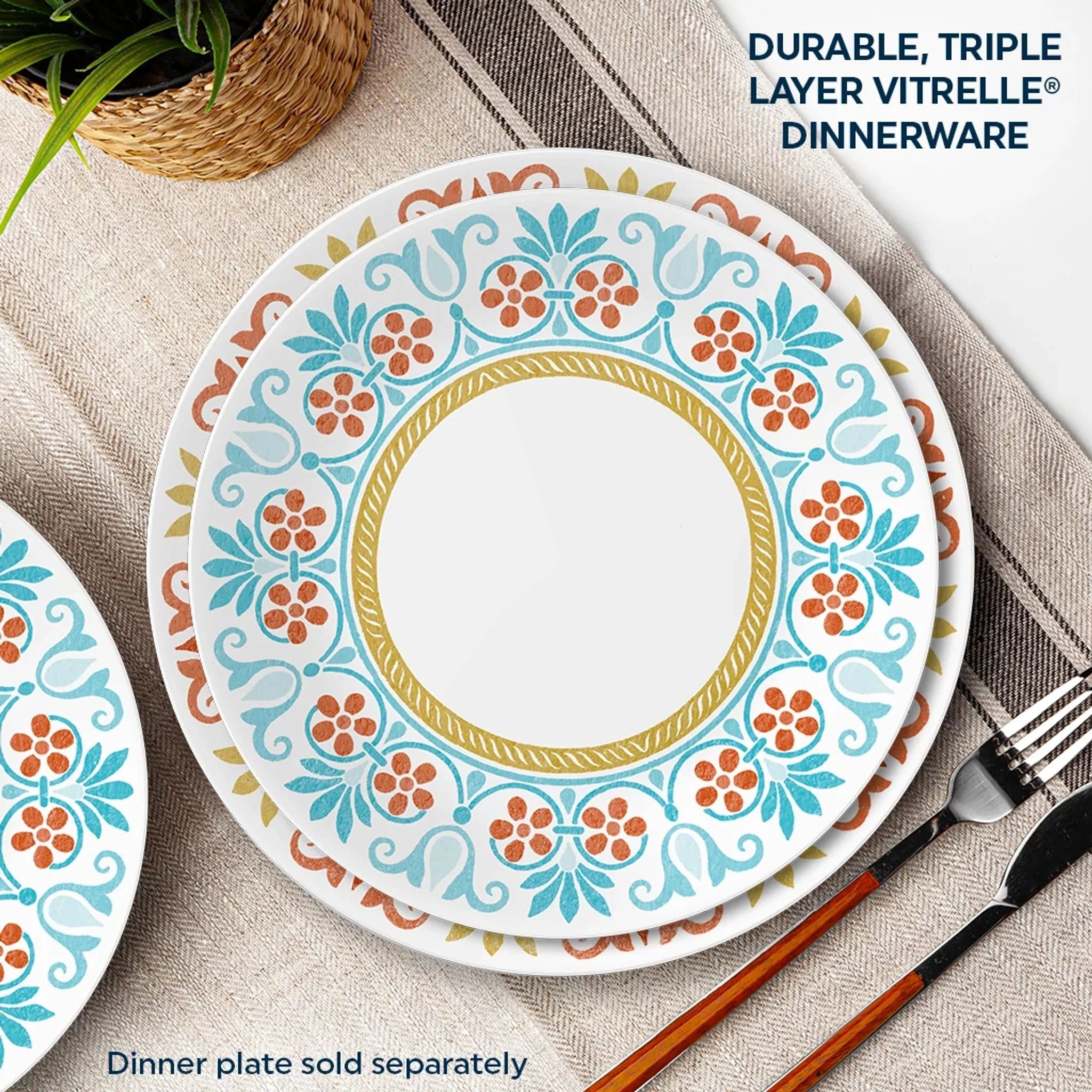 Corelle Modern Dinnerware Corelle? Global Collection Terracotta Dreams 8.5 Salad Plate - Image 3