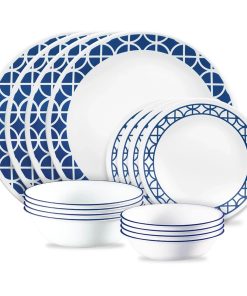 Corelle Modern Dinnerware Corelle? Cobalt Circles 16-piece Mugless Dinnerware Set, Service of 4