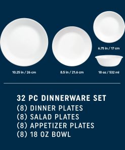 Alternative view of Corelle Modern Dinnerware Corelle? Shimmering White 32-piece Dinnerware Set, Service for 8
