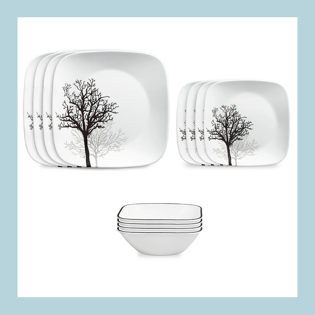 Corelle Modern Dinnerware Corelle? Timber Shadows 12-piece Dinnerware Set, Service for 4 - Image 3